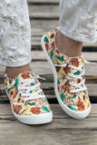 Sunflower Maple Print Round Toe Lace Up Sneakers