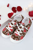 BH021990-3-37, BH021990-3-38, BH021990-3-39, BH021990-3-40, BH021990-3-41, Red Botanical Heart Print Valentine Vibe Shoes