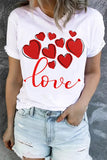 White Valentine's Print Crew Neck T-shirt