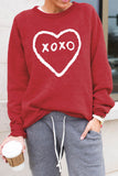 XOXO Heart Print Valentines Pullover Sweatshirt