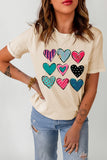 Valentine's Multi Heart Print Crew Neck T-shirt