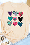 Kahaki Valentine's Multi Heart Print Crew Neck T-shirt