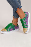 St Patrick's Day Color Block Shallow Mouth Flat Sneakers