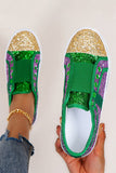 St Patrick's Day Color Block Shallow Mouth Flat Sneakers