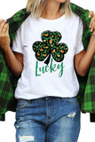 LC25219747-1-S, LC25219747-1-M, LC25219747-1-L, LC25219747-1-XL, LC25219747-1-2XL, White St. Patrick Lucky Clover Graphic Tee
