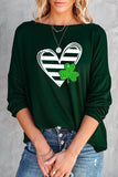 St Patrick's Day Print Scoop Neck Long Sleeve Top