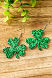 St. Patricks Day Sequin Clover Earrings