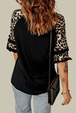 Easter Day Leopard Splicing Frilled Half Sleeve Top