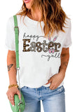 LC25220069-1-S, LC25220069-1-M, LC25220069-1-L, LC25220069-1-XL, LC25220069-1-2XL, White Happy Easter yall Graphic Tee