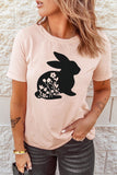 Pink Easter Floral Rabbit Graphic Tee