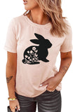 Women's Easter Floral Rabbit Graphic Tee