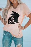 Pink Easter Floral Rabbit Graphic Tee