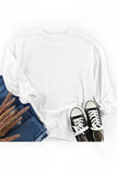 White Easter Cute Bunny Color Block Long Sleeve T-shirt