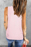 Pink Women's Easter Graphic Letter Print Tank Top