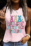 Women's Easter Graphic Letter Print Tank Top
