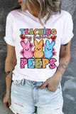 Easter Day Letter Print Short Sleeve Graphic Tee