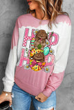 Women's Tie Dye Print Easter Bunny Graphic Crewneck Sweatshirt