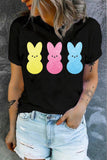 Women's Sparkling Bunny Print Crew Neck T-shirt