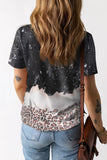 Black Star Hollowed Colorblock Bleached Graphic Tee