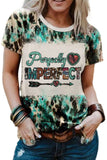 Perfectly Imperfect Bleached Tie Dye Graphic Print Crewneck T Shirt