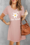 BE KIND Floral Letter Print T-Shirt Dress