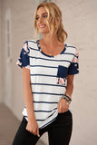 blue and white striped t shirt