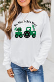 St. Patrick's Day Clover Print Long Sleeve Sweatshirt