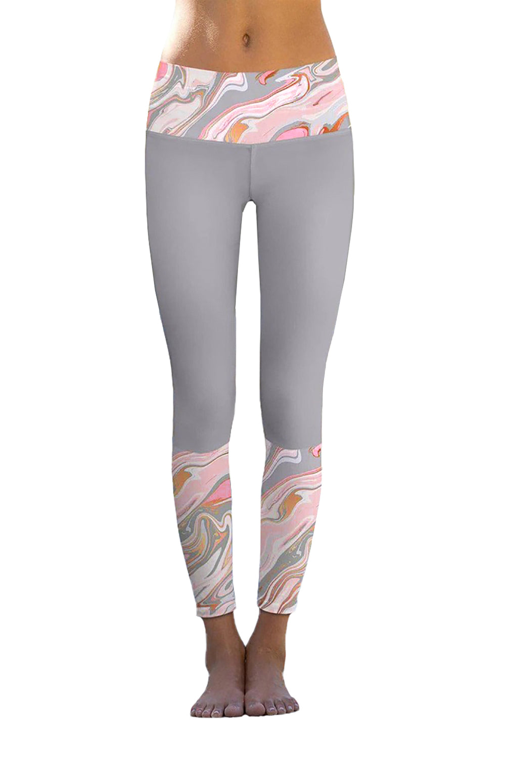 Floral Printed Details Leggings Yoga Pants