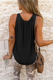 Girls Solid Round Neck Ribbed Tank Top