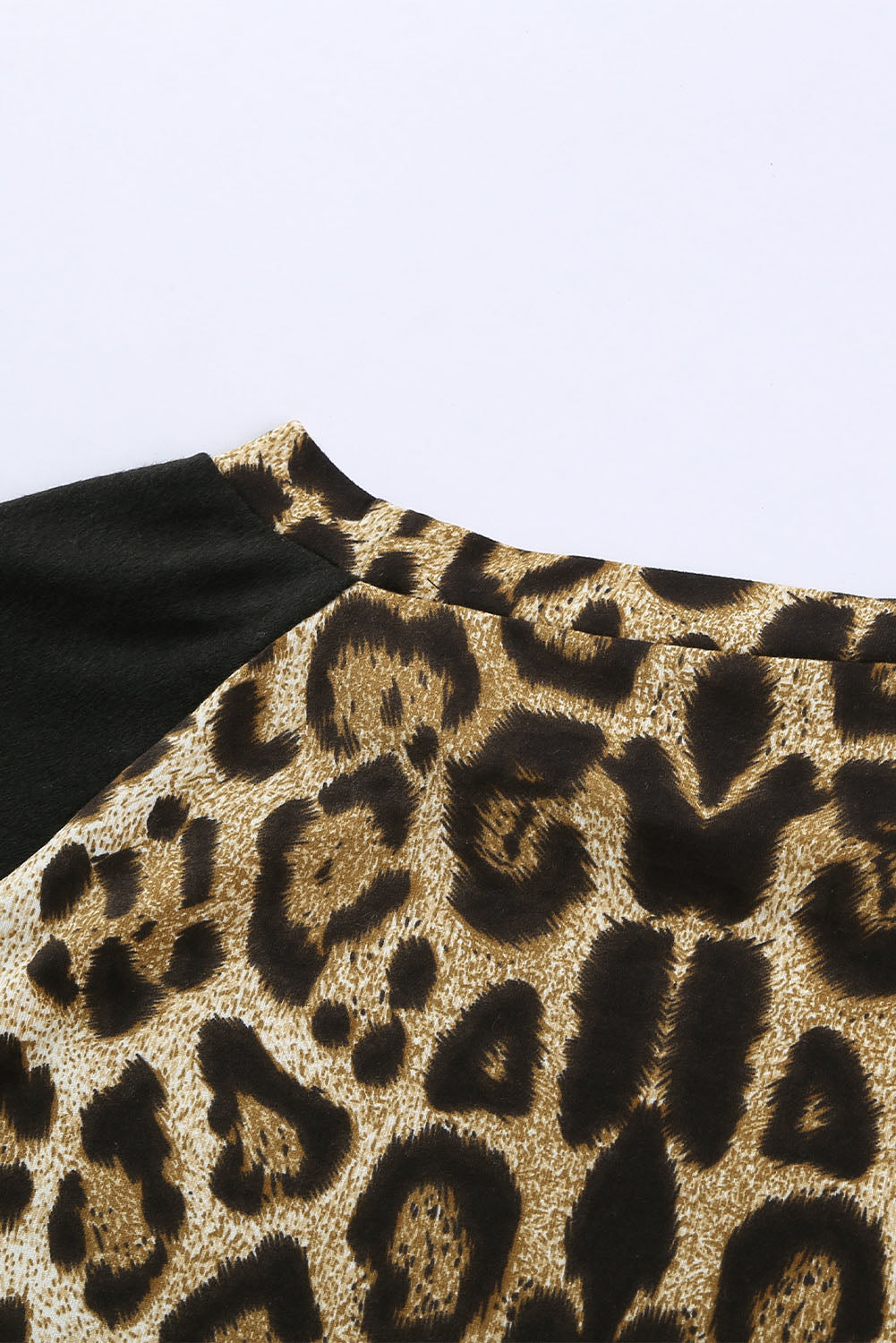 Women's Striped Splicing Long Sleeve Cheetah Print Top