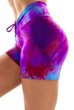 High Waist Tie-dye Print Sports Shorts