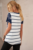 blue and white striped t shirt