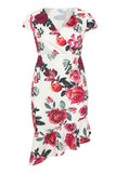 Plus Size Floral Print Wrap Mini Dress