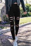 Black High Waisted Hollow Out Pants