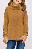 Turtleneck Knitted Girls Sweater