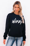WIFEY Black Full Sleeve Sweatshirt