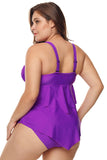 Pleated Detail Plus Size Two Piece Swimsuit