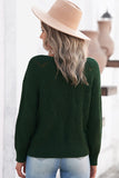 Women's  Scoop Neck Puff Sleeve Hollow-out Knitted Sweater