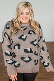 Crew Neck Knitted Plus Size Sweater