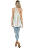 Striped Tank Top with Keyhole Detail