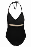Mesh Patchwork One-piece Swimsuit
