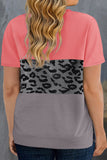 color block leopard shirt