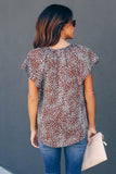 Women's V-neck Short Sleeve Fantasy Fluttering Fashion Animal Print Top