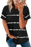 T-shirt in cotone a righe con maniche raglan