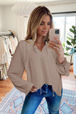 Lace Patchwork Ruffled Long Sleeve Blouse