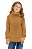 Maglione per ragazze lavorato a maglia a collo alto