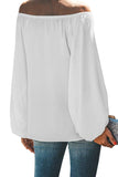 Elastic Casual White Off Shoulder Puff Sleeve Top
