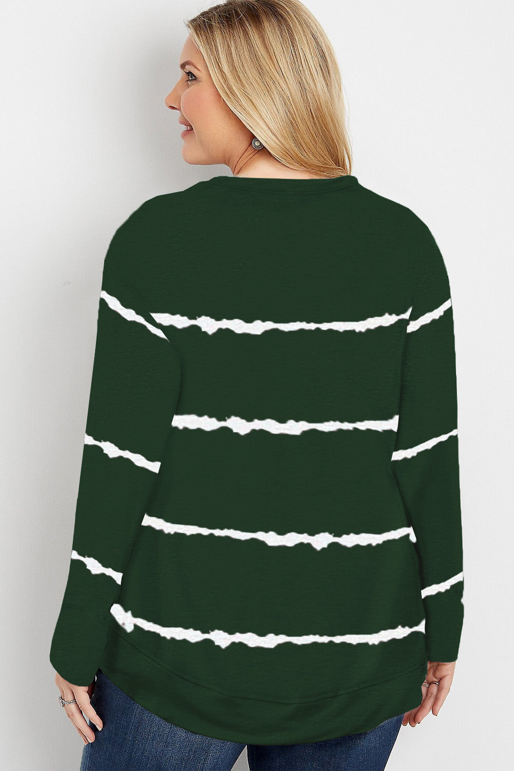 Tie-dye Stripes Plus Size Sweatshirt
