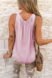 Girls Solid Round Neck Ribbed Tank Top