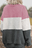 Oversized Colorblock Plush Sweatshirt